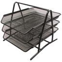 Brevkorg Tråd 3 fack svart metall
