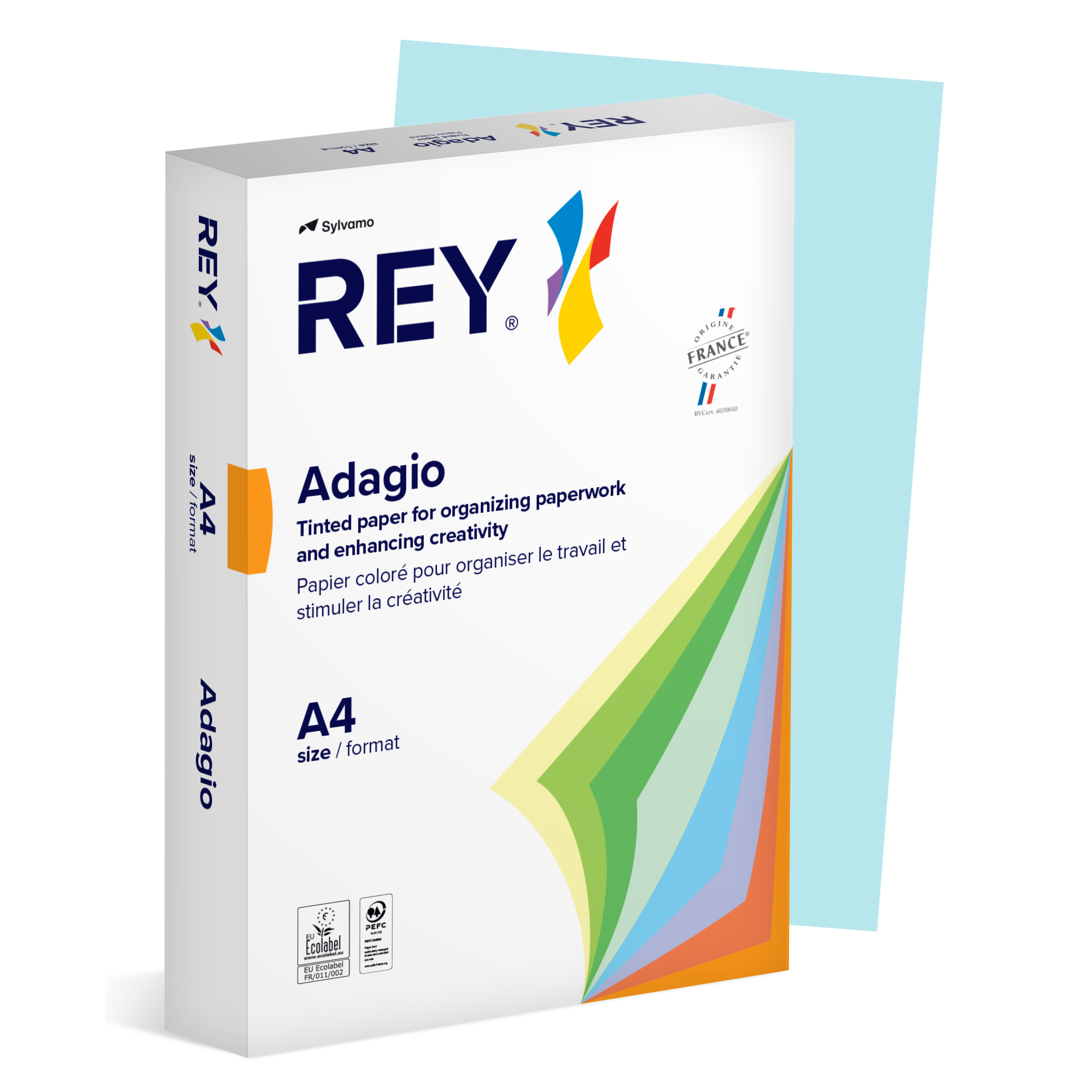 Färgat kopieringspapper Rey Adagio A4 80g 500/fp Sky