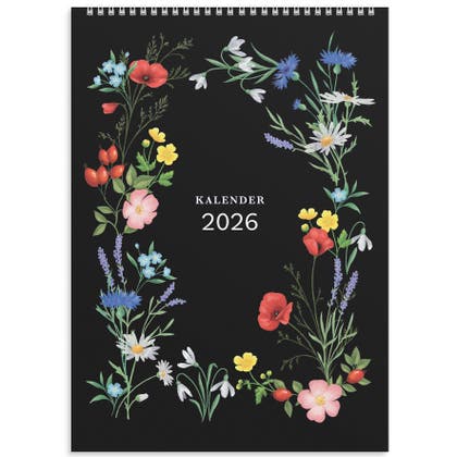 Väggkalender Illustrerad blomster 2026