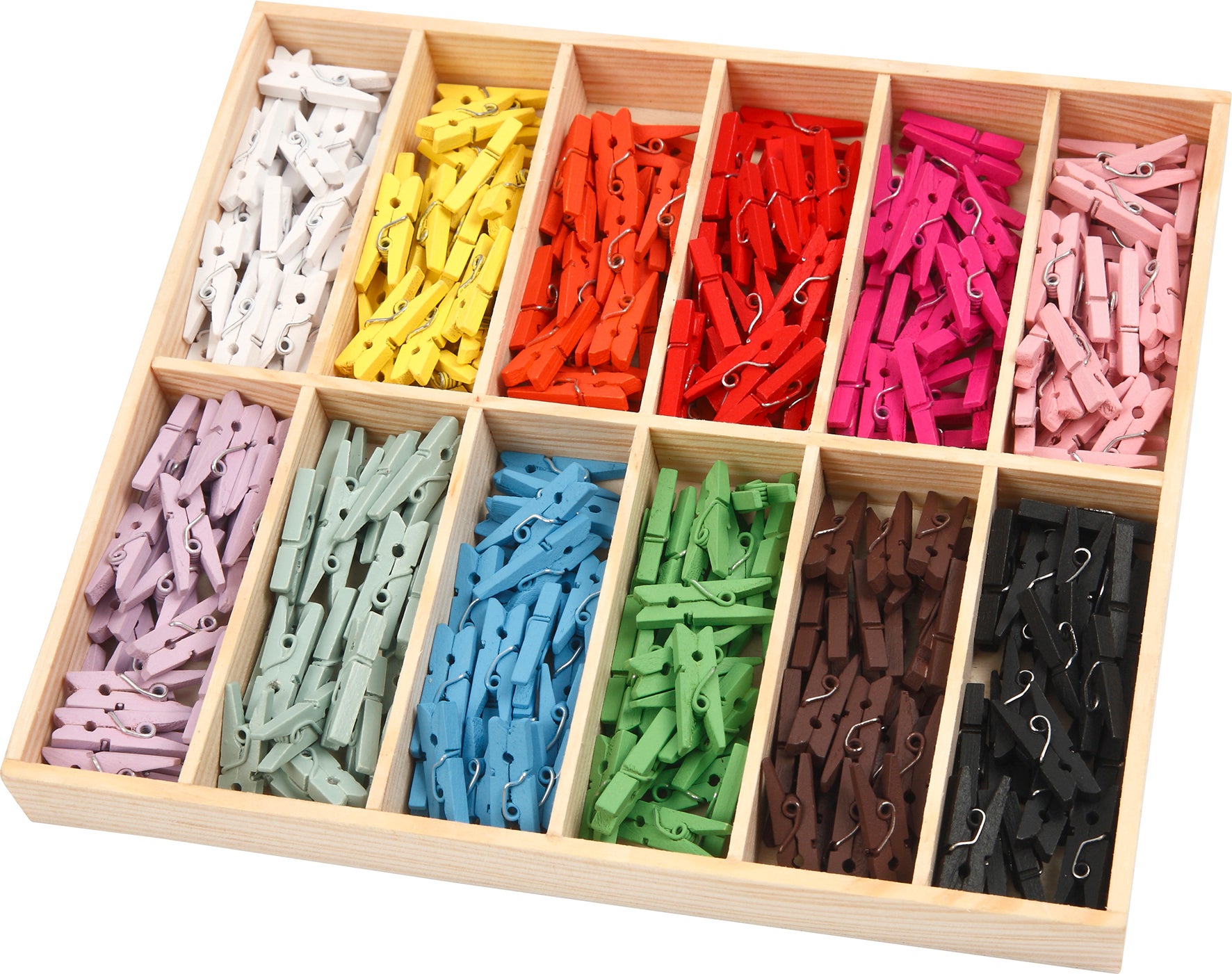 Klädnypor 25x3mm mix 288/fp