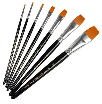 Penslar Nylonhårs Flata Gold Line 7-pack