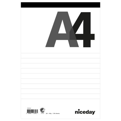 Perforerat block A4 100blad linjerat