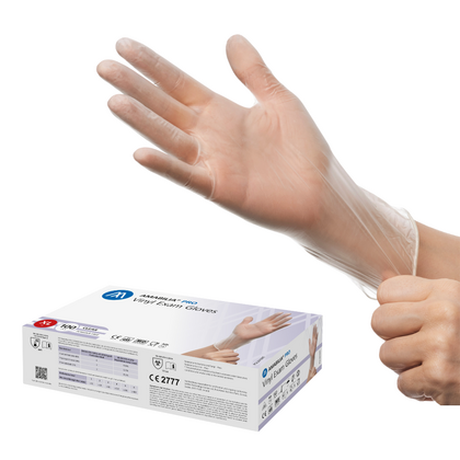 Engångshandske Vinyl Transparent L 100 st/fp