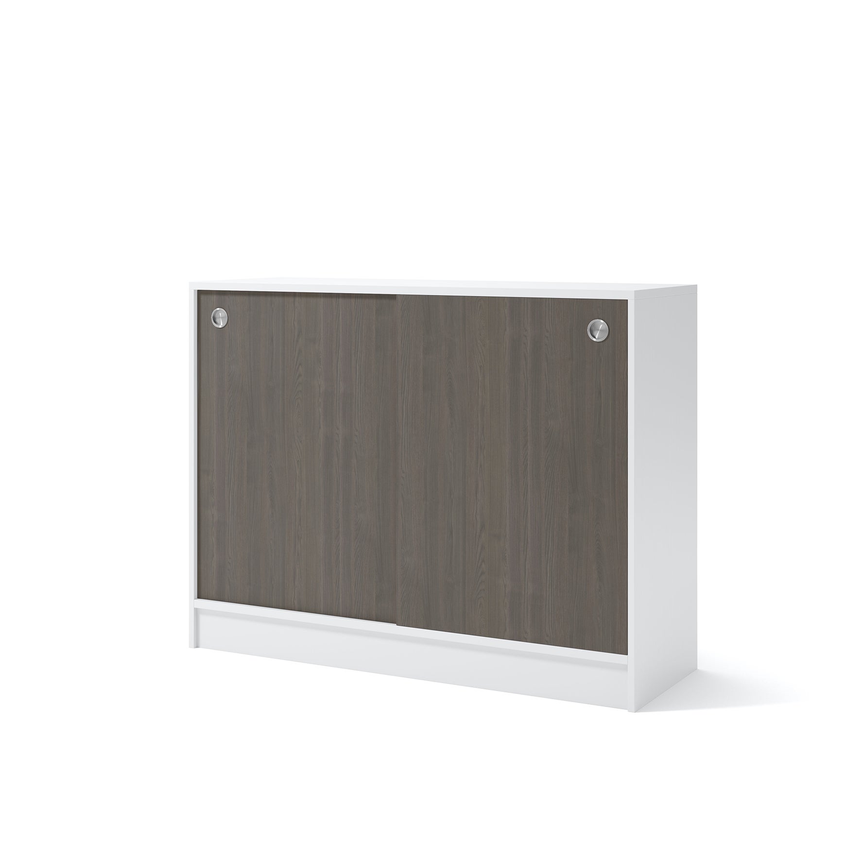 Skåp med skjutdörrar inkl lås H=925 mm Vit/Mörk ask