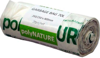 Sopsäck Polynature 70 liter vit 20 st/fp