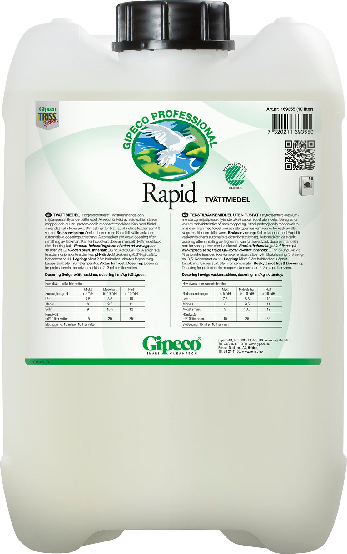 Tvättmedel RAPID Flytande 10l