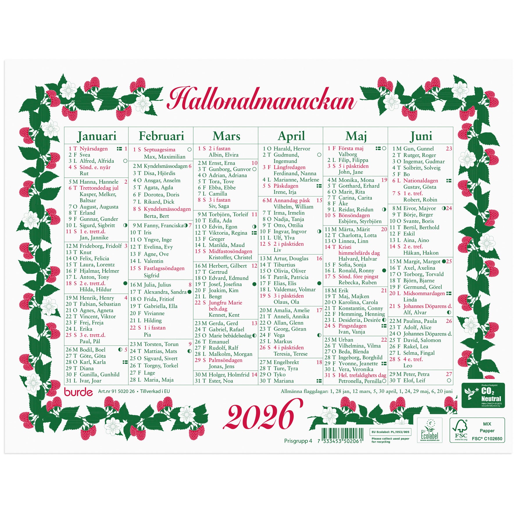 Lilla Hallonalmanackan 2026