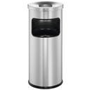 Papperskorg med askkopp 17 liter Safe silver