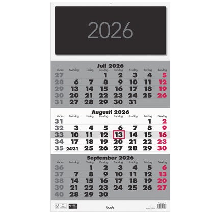 Väggkalender Triplaner Elegant 2026