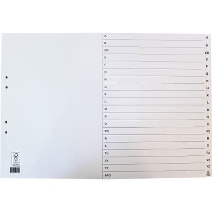 Register papper A3L A-Ö
