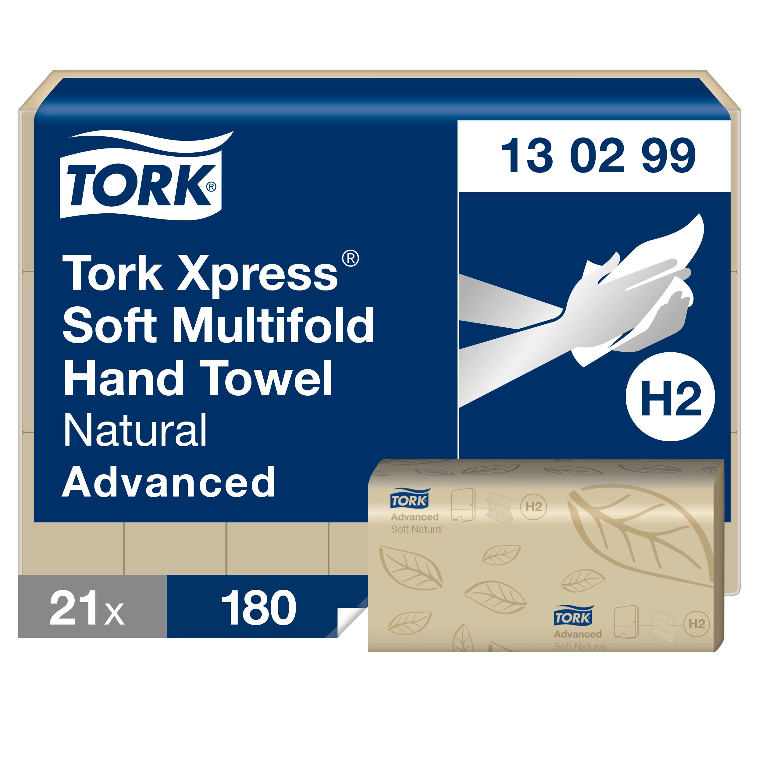 Handduk Tork H2 Natur Advanced 3780 st/trp