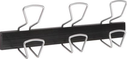 Hängare vägg 6 krokar silver/svart Alba