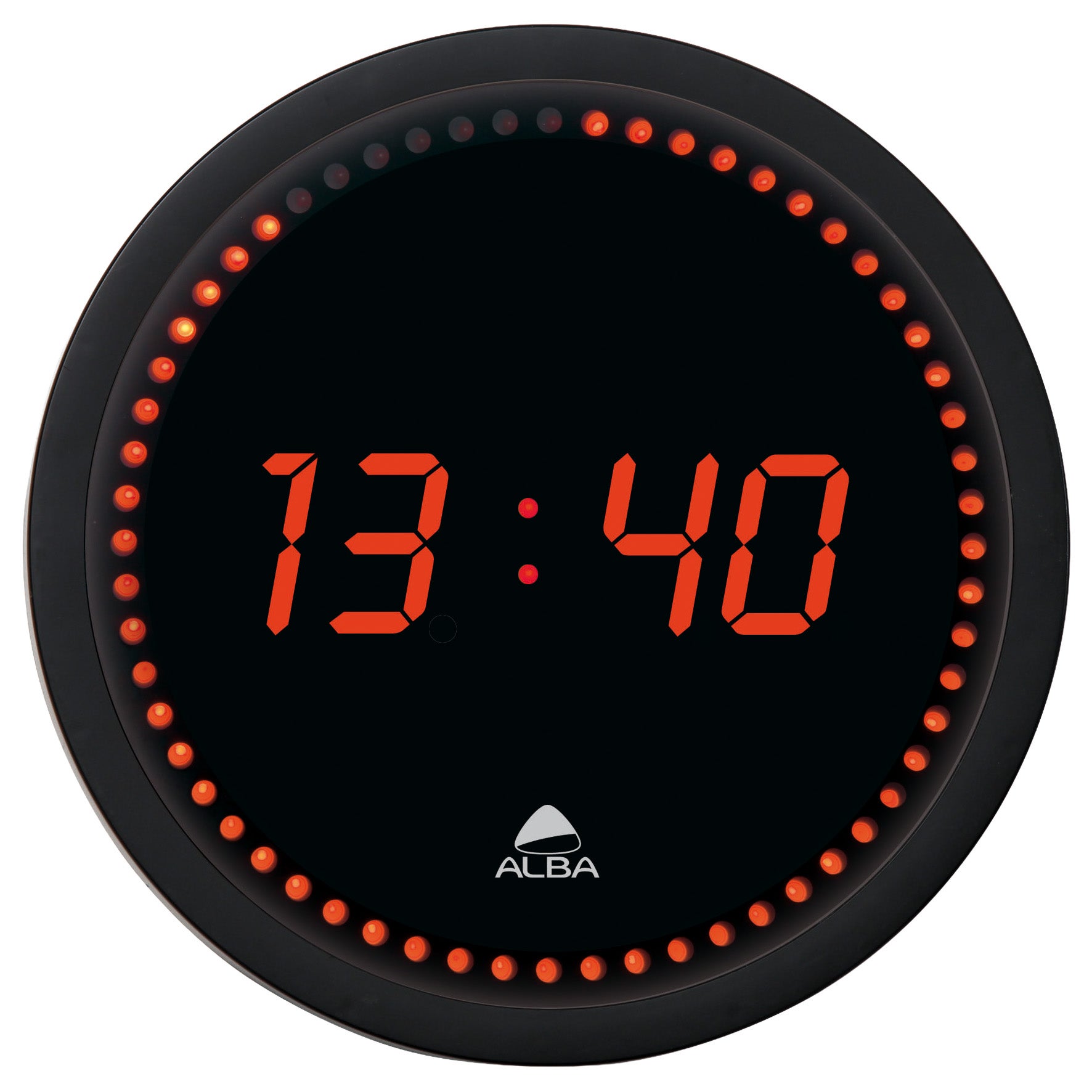 Väggklocka LED Ø 30 cm svart/röd