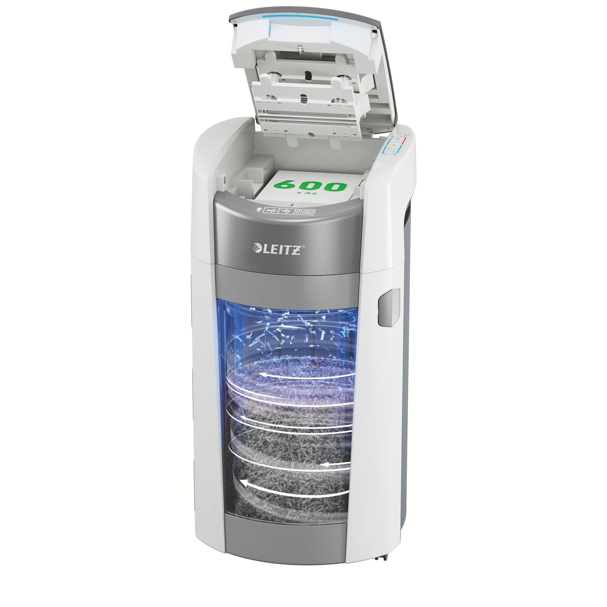 Dokumentförstörare Leitz IQ OptiMax Autofeed 600 P4 Cross Cut