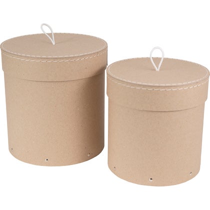 Ask Bigso Hatty Natur rund med lock 2-pack