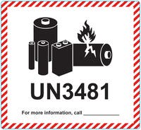 Farligt gods-etiketter UN3481 500 st/rulle