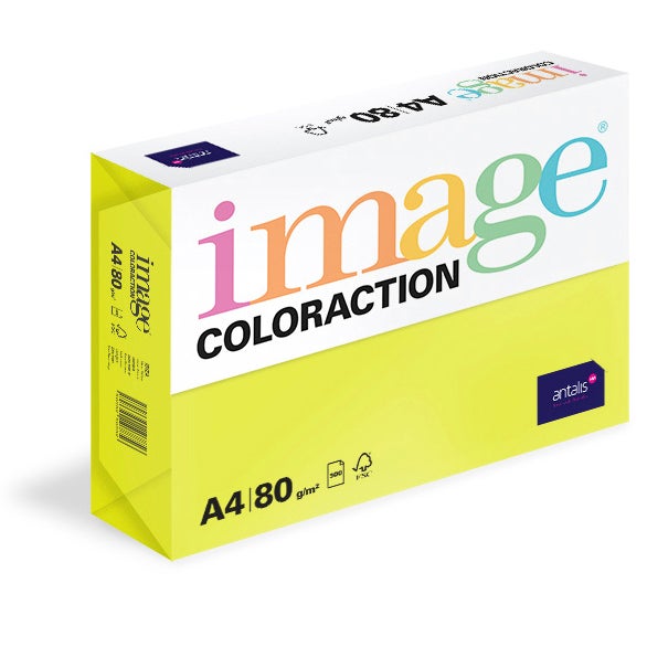Färgat kopieringspapper Image A4 80 g Neon 500 st/fp