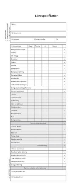 Lönespecifikation 100 st/fp