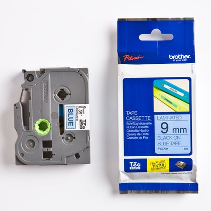 Märkband  svart/blå 9 mm  Brother