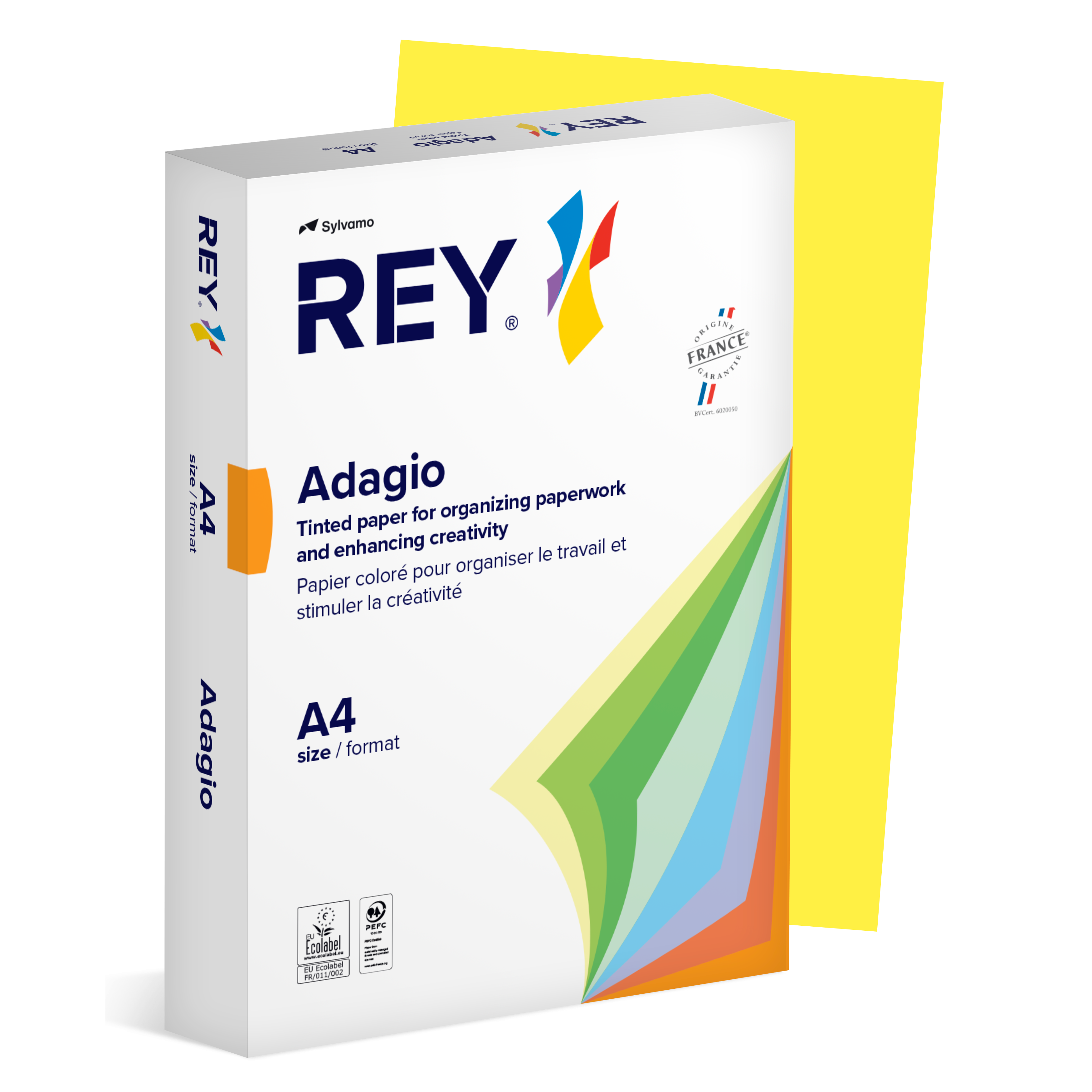 Färgat kopieringspapper Rey Adagio A4 160g 250/fp Yellow