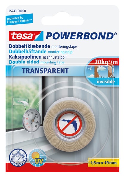 Monteringstejp dubbelhäftande 1,5mx19mm