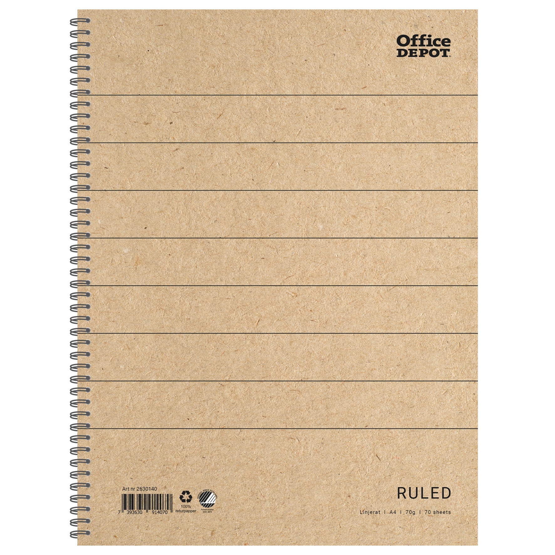 Kollegieblock Recycle A4/A5 70g 70blad linjerat