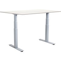 Skrivbord el Easydesk Adapt VI vit/aluminium 140x80 cm