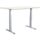 Skrivbord el Easydesk Adapt VI vit/aluminium 140x80 cm