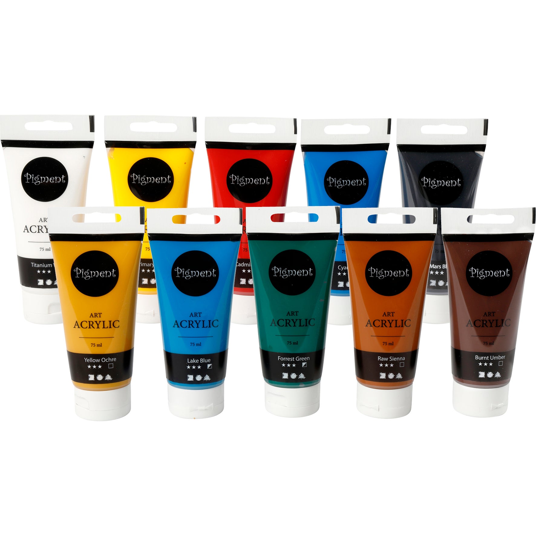 Akrylfärg Pigment 5x75ml