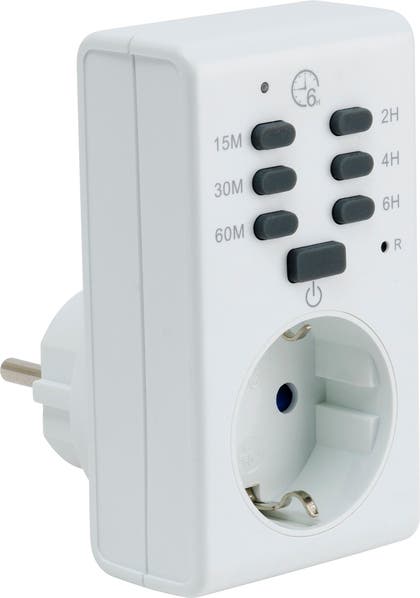 Säkerhetstimer 6 snabbval 15 min - 6h jordad