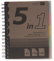 Ämnesblock 5flikar A5 150blad