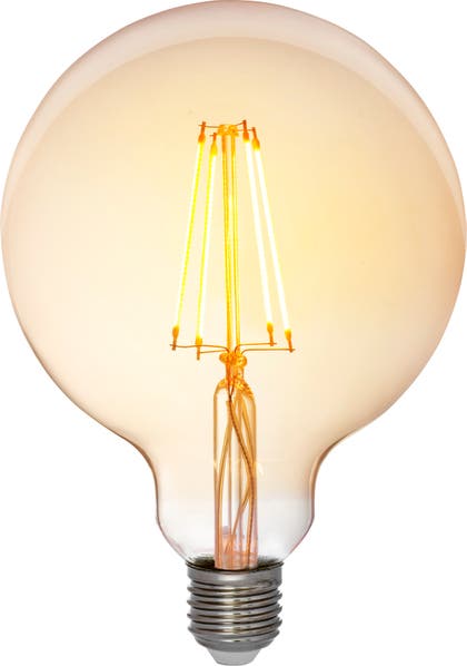 LED Filament globlampa 125 mm E27 1,3W Amber