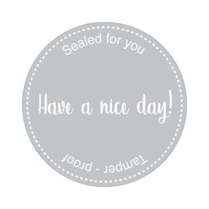 Etikett Have a nice day Ø80 grå 500 st/fp