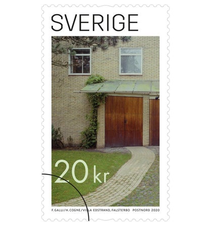 Tilläggsfrimärke Brun dörr