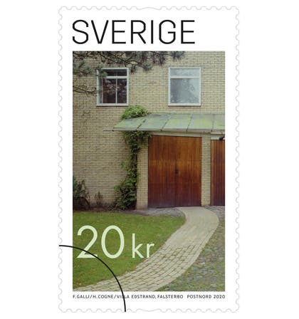 Tilläggsfrimärke Brun dörr