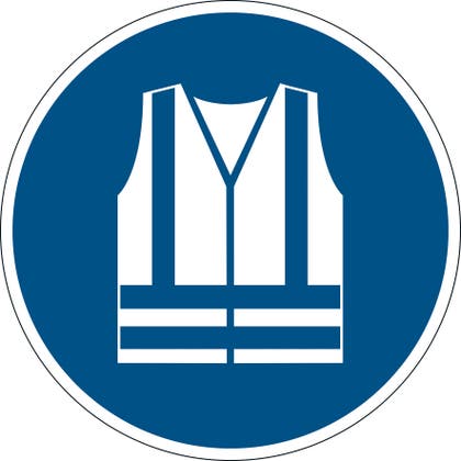 Varseldekal "Använd varselkläder"