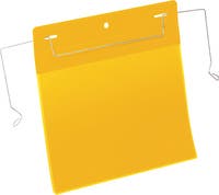 Plastficka A5L trådbygel gul 50 st/fp