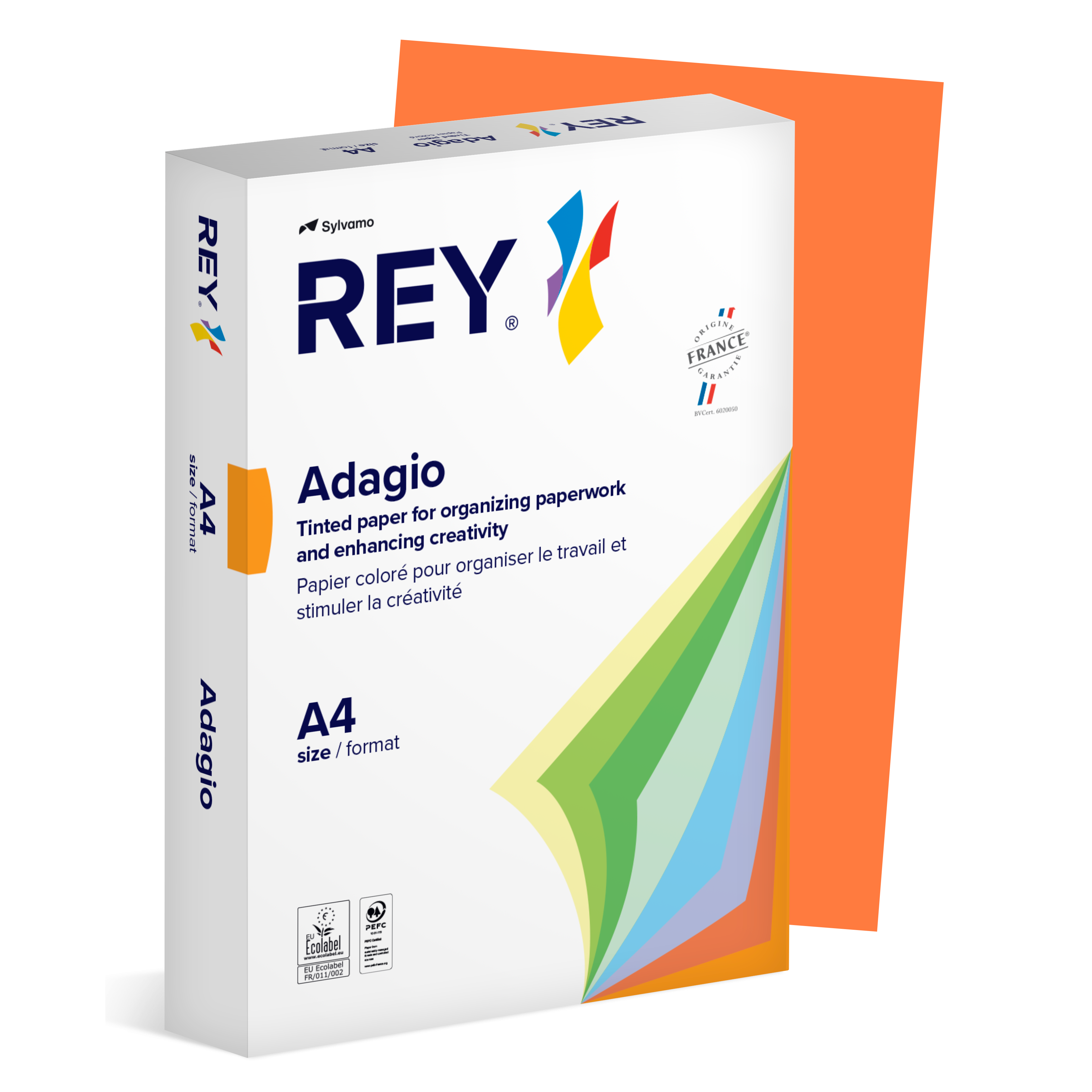 Färgat kopieringspapper Rey Adagio A4 80g 500/fp Orange