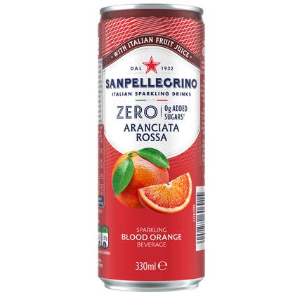 Kolsyrad dryck Aranciata Rossa Zero 33 cl inkl pant San Pellegrino