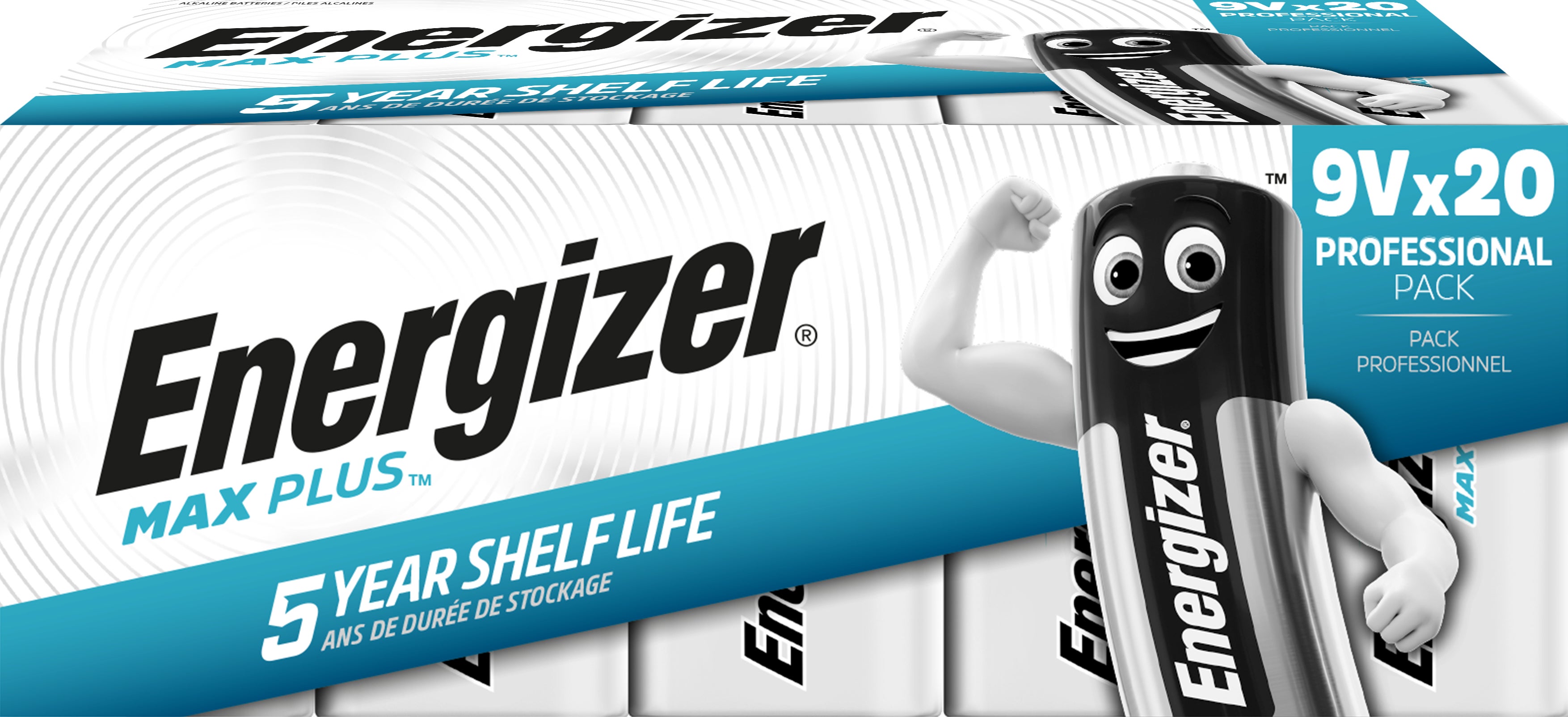 Batteri Max Plus Alkaliskt 9V 6LR61 20-pack