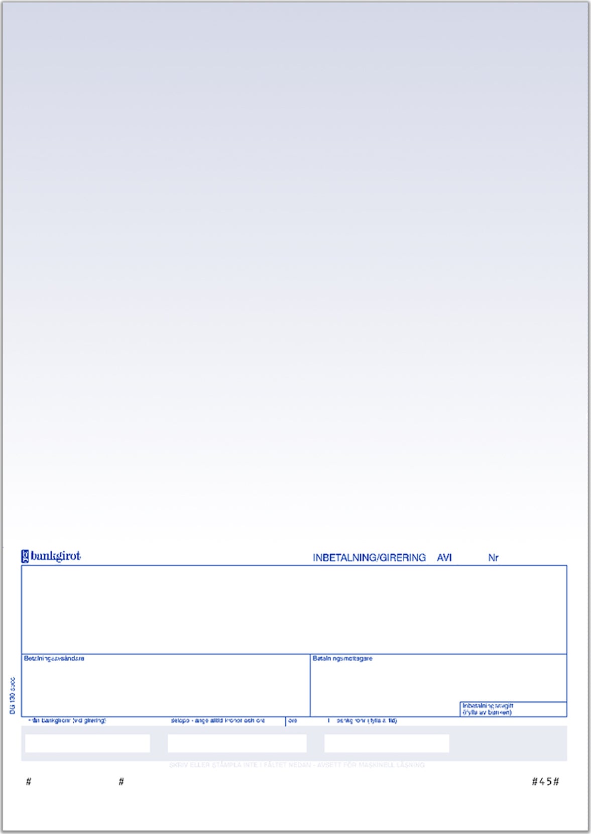Bankgirotalong - Laserark 812 blå+4"BG