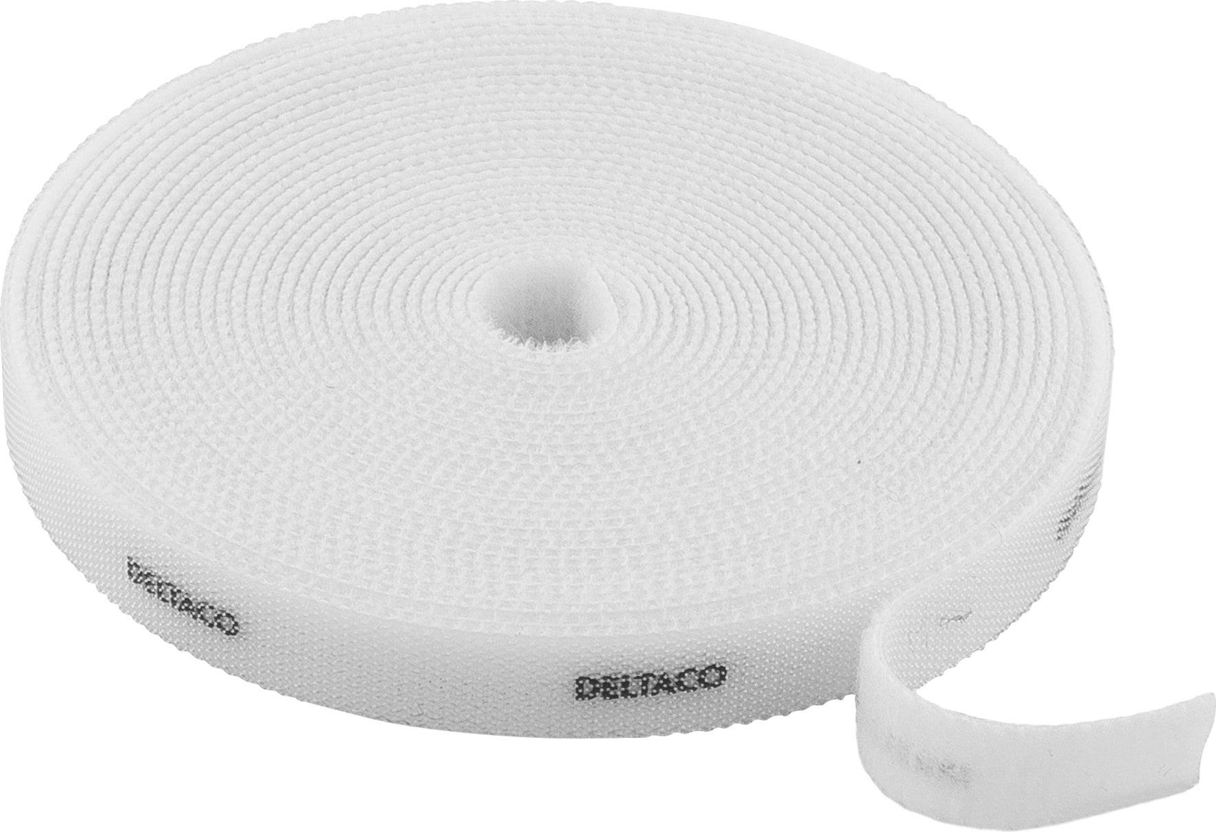 Kabelhållare kardborrband 10 mm Vit