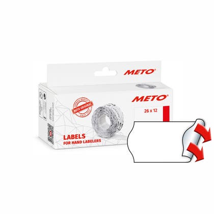 Prismärkningsetiketter 26 x 12 mm Permanent vit 6 rullar/fp