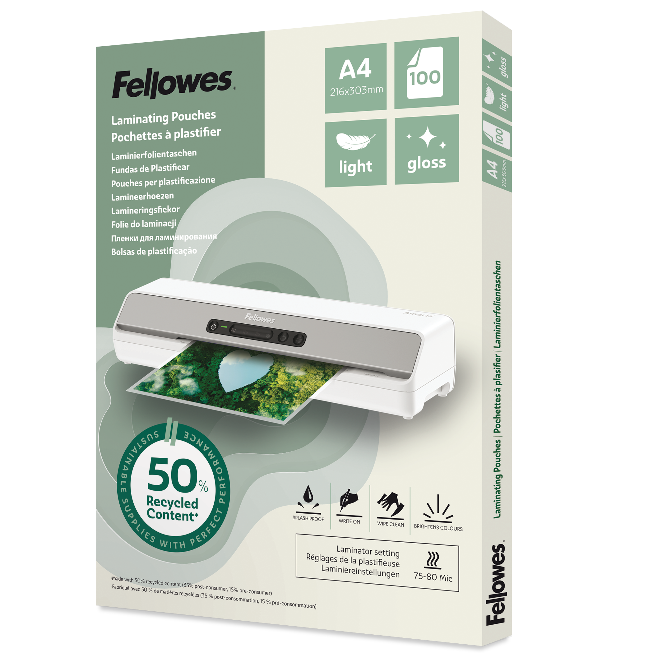 Lamineringsfickor Recycled blank 100-pack Fellowes