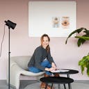 Glastavla matt rundade hörn 90x120 cm warm grey