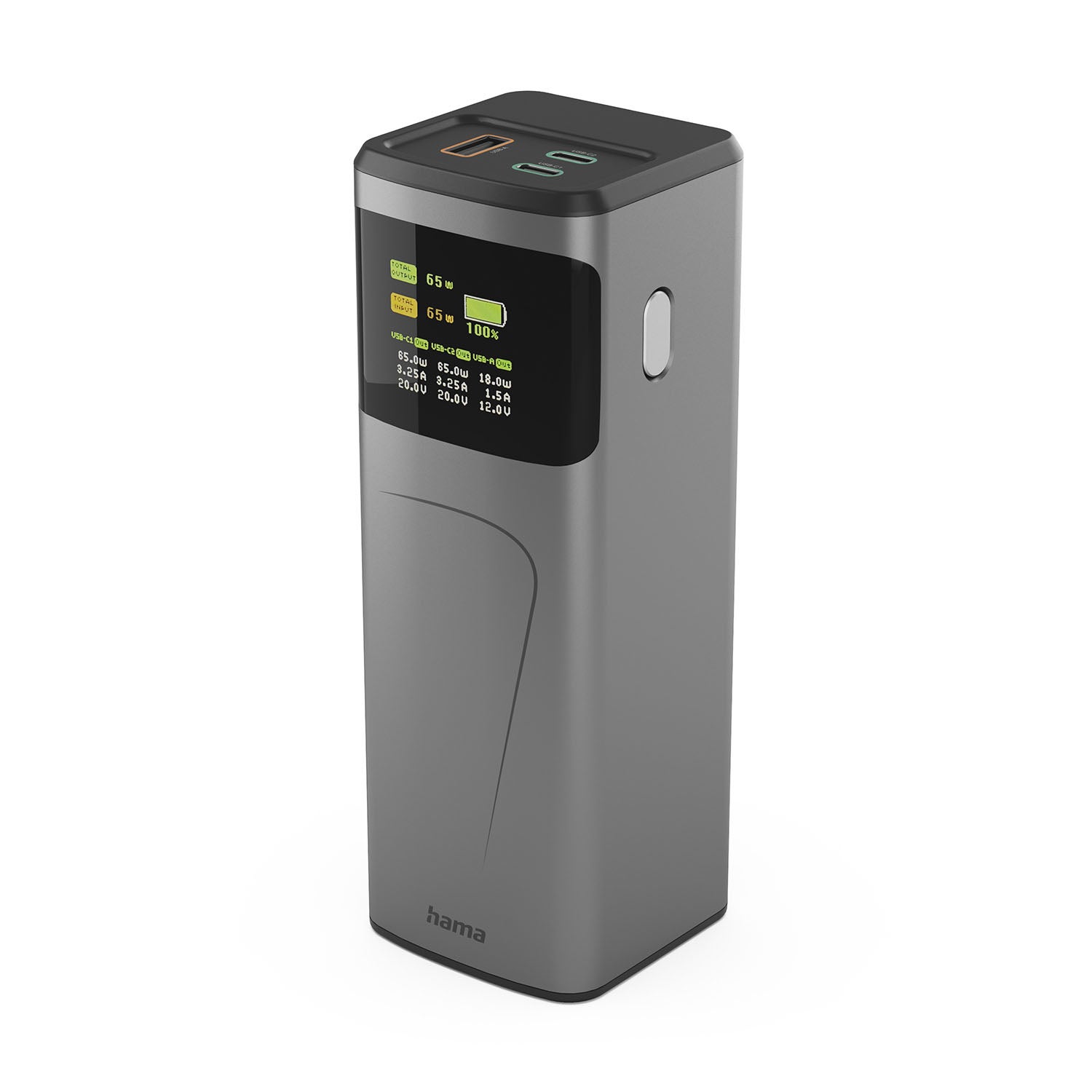Powerbank 20000mah 2xUSB-C 1xUSB-A 65W