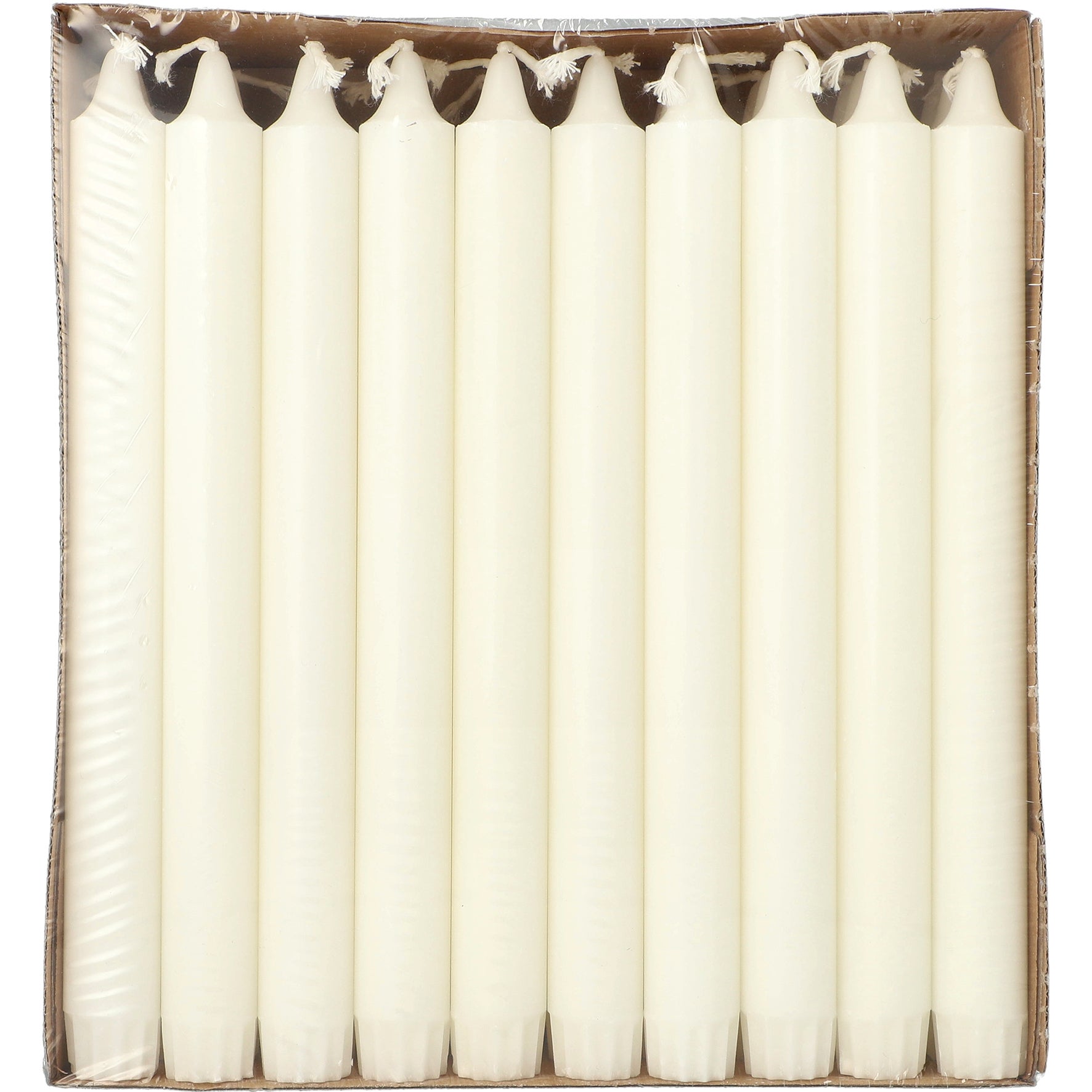 Kronljus 34 cm Stearin vit 10-pack