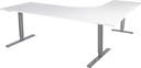 Skrivbord Manuell 2000 x 1200 mm 2-pelarstativ inkl. bordsskiva Vit Lanab