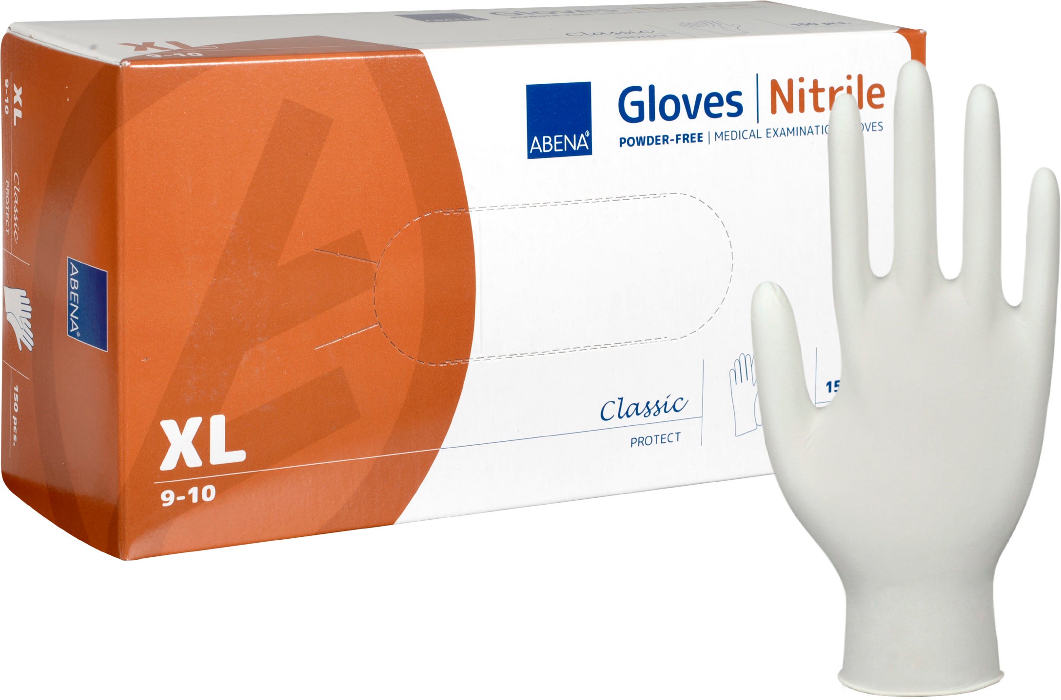 Handske Nitril Pudfri XL vit 150 st/fp