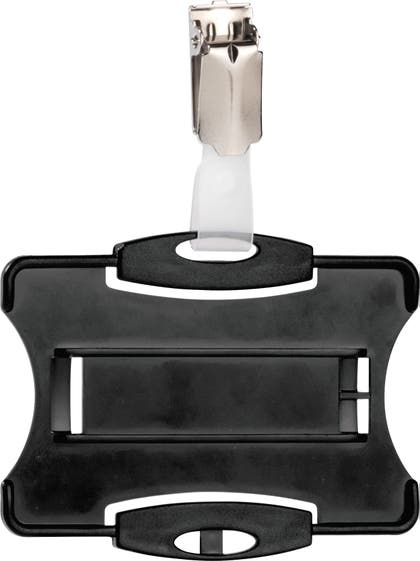 Korthållare 1 öppen hängsel svart 25 st/fp